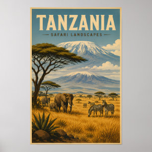 Ilustración de cebra de safari de Tanzania Arte de