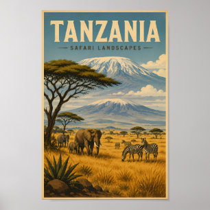 Ilustración de cebra de safari de Tanzania Arte de