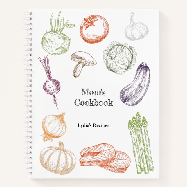 Ilustracion de comida personalizada libro de recet (Anverso)