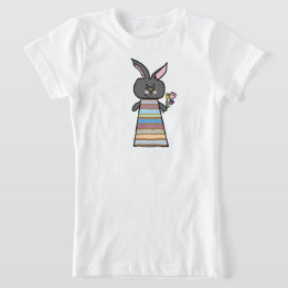 Ilustración de conejo floral | Camiseta de animal