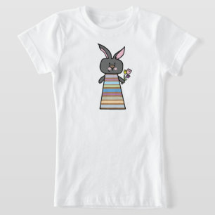 Ilustración de conejo floral Camiseta de animal