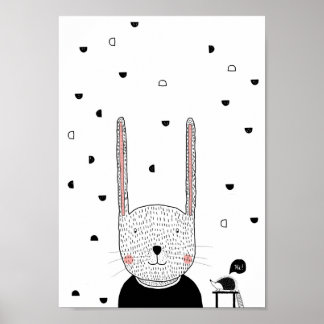 Ilustracion de conejo, niños modernos Sala Arte Pa