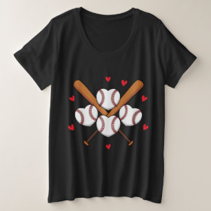 Ilustracion de corazones y murciélagos de béisbol