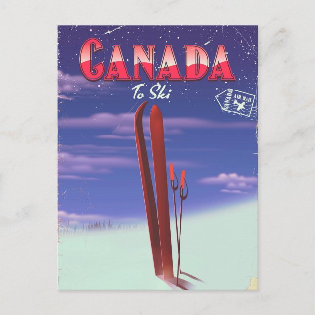 Ilustración de correo aéreo de Canadá para tarjeta (Anverso)