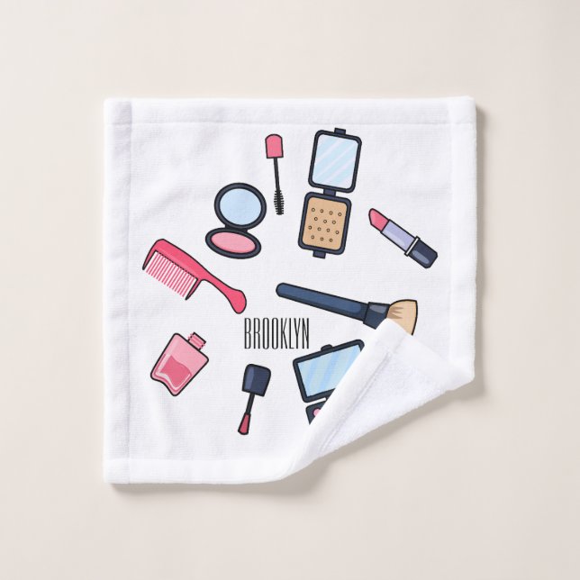 Ilustracion de cosméticos/personalizados de maquil (Toallita)