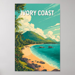 Ilustración de Costa de Marfil Arte de viaje vinta
