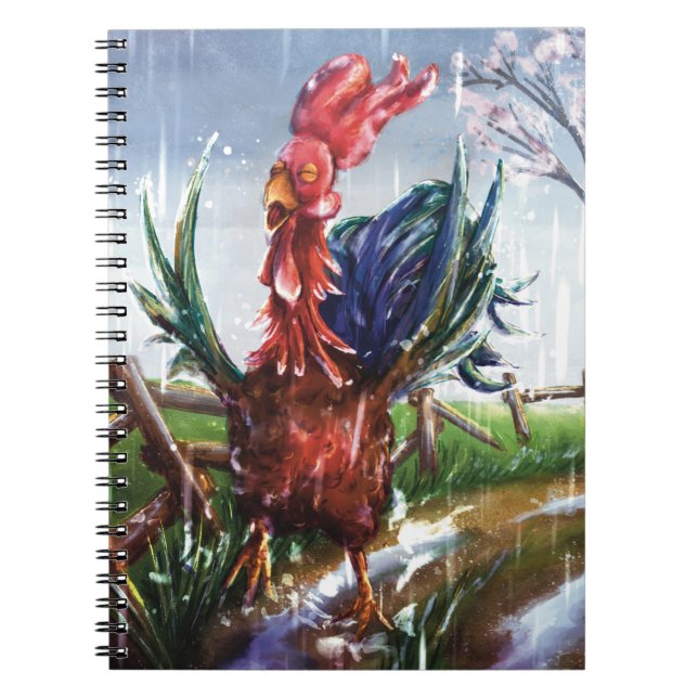 Ilustración de Cuaderno en Espiral Gallo de Lluvia (Frente)