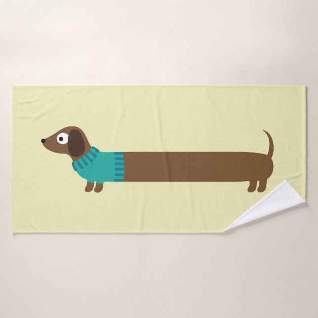 Ilustracion de Cute Long Dachshund (Toalla de baño)