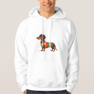 Ilustración de Dachshund con suéter vintage de arc