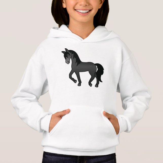 Ilustración de dibujos animados de caballo trotón  (Anverso)