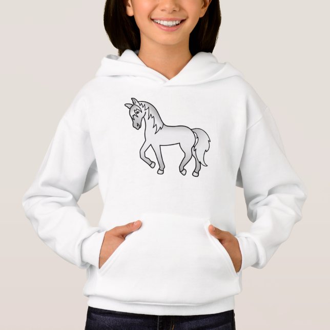 Ilustración de dibujos animados de caballo trotón  (Anverso)