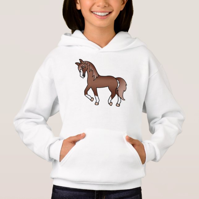 Ilustración de dibujos animados de caballo trotón  (Anverso)