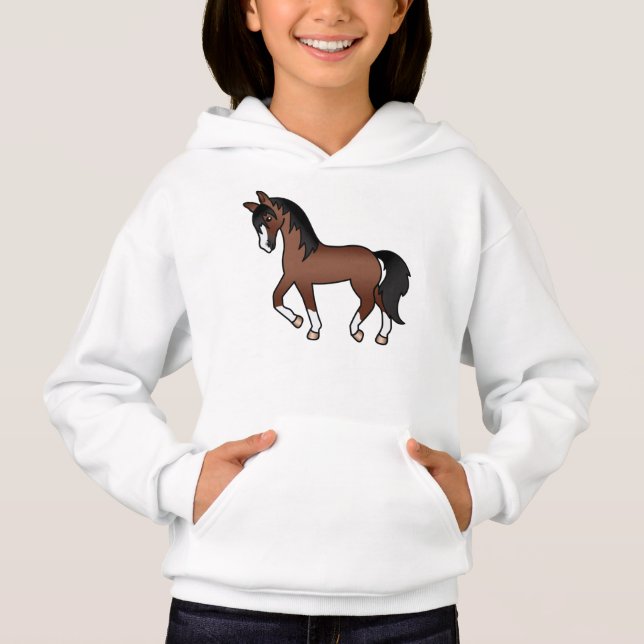 Ilustración de dibujos animados de caballo trotón  (Anverso)