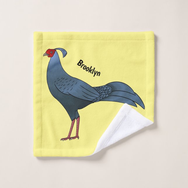 Ilustración de dibujos animados de faisán siamés (Toallita)