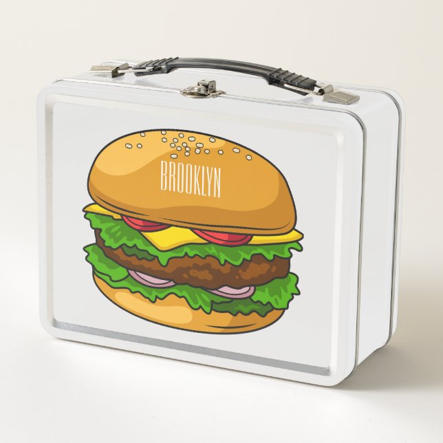 Ilustración de dibujos animados de hamburguesa (Anverso)