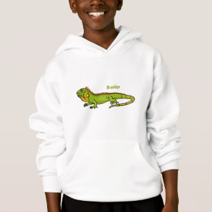 Ilustración de dibujos animados de iguana verde fe