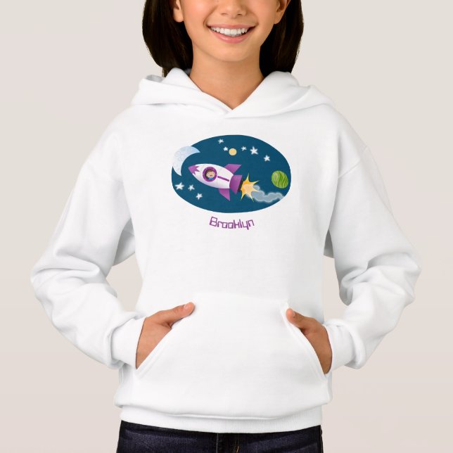 Ilustración de dibujos animados de nave espacial c (Anverso)