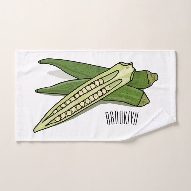 Ilustración de dibujos animados de okra (Toalla de mano)