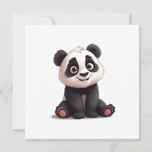 Ilustración de dibujos animados de oso panda senta