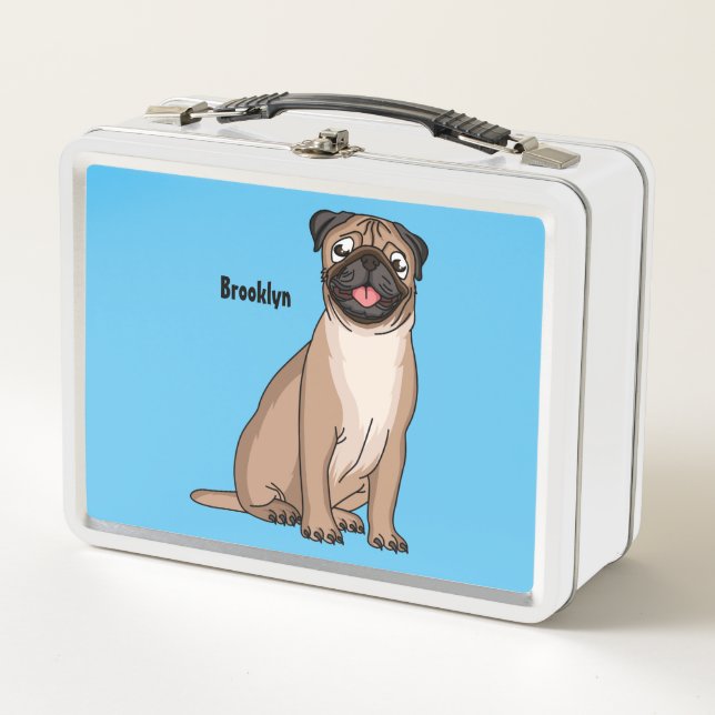 Ilustración de dibujos animados de perro pug diver (Anverso)