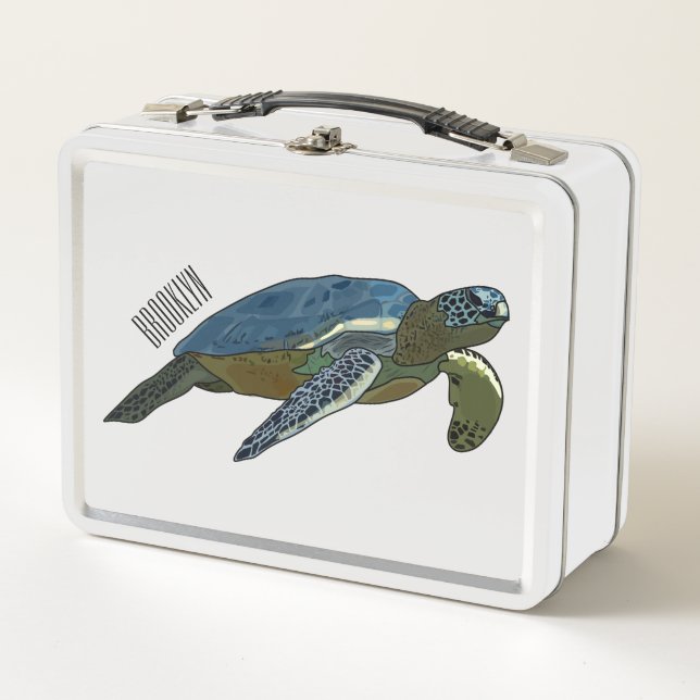 ilustración de dibujos animados de tortuga de mar (Anverso)
