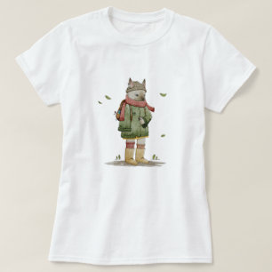 Ilustracion de diseño de felino lindo - camiseta
