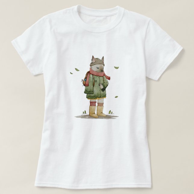 Ilustracion de diseño de felino lindo - camiseta (Diseño del anverso)
