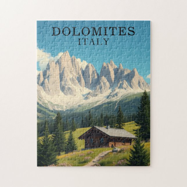 Ilustración de Dolomitas Italia Rompecabezas de vi (Vertical)