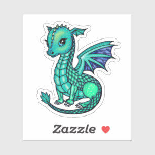 Ilustración de Dragón Bebé Pegatina de Dragones Br
