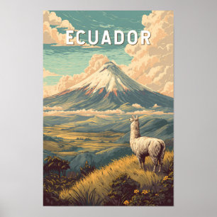 Ilustración de Ecuador Arte de Viaje Vintage