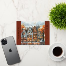 Ilustracion de escena callejera europeo vintage