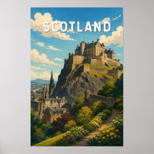 Ilustración de Escocia Reino Unido Arte de Viaje
