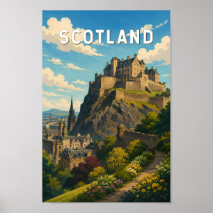 Ilustración de Escocia Reino Unido Arte de Viaje