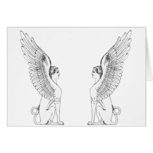 Ilustracion de esfinge vintage