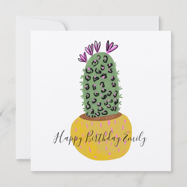 Ilustración de estampado de animal de cactus (Anverso)