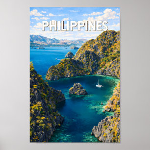 Ilustración de Filipinas Arte de viaje vintage
