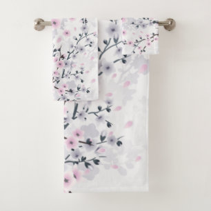 Ilustración de Flor de Cerezo Rosa Polvo Mauve