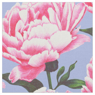 Ilustración de flor de peonía Dibujo a pluma Tela
