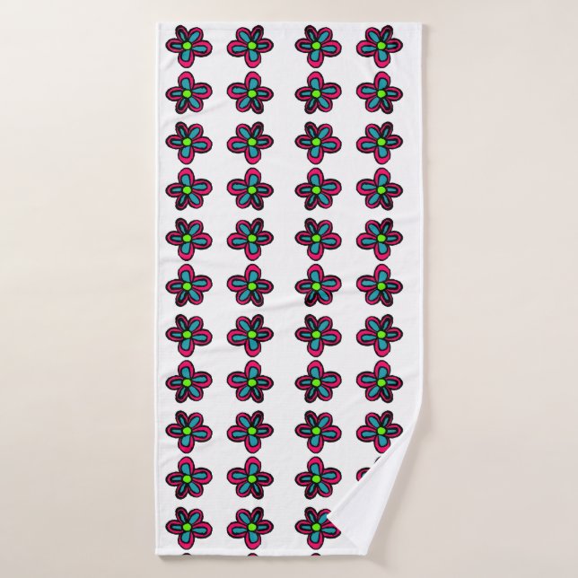Ilustración de flores (Toalla de baño)