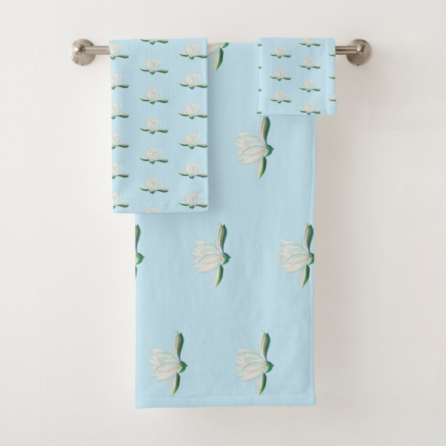 Ilustracion de flores de Lotus blanco (In situ)