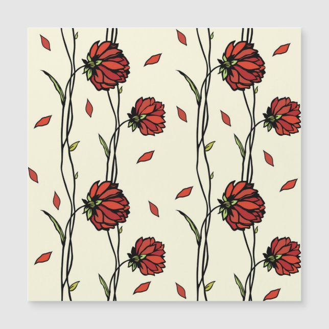 Ilustracion de Flores Rojas Vintage (Anverso)