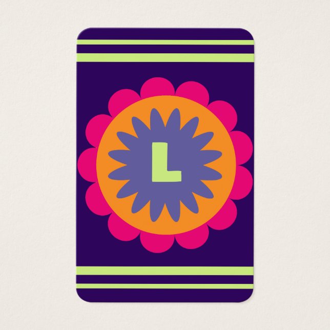 ilustración de formas florales naranja y rosa (Anverso)