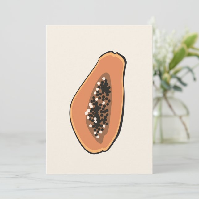Ilustracion de frutas Boho Papaya Imprimir verano (Anverso de pie)
