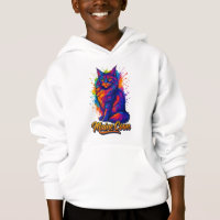 Ilustracion de gato colorido de arte pop de Maine