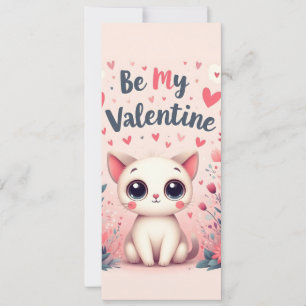 Ilustración de gato lindo sé mi San Valentín