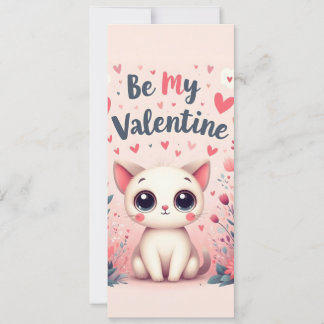 Ilustración de gato lindo sé mi San Valentín