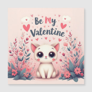 Ilustración de gato lindo sé mi San Valentín