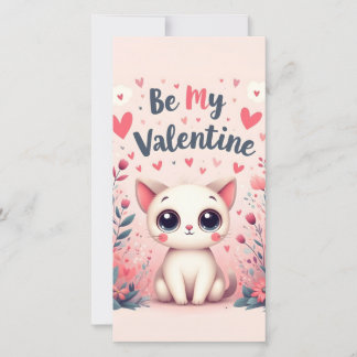 Ilustración de gato lindo sé mi San Valentín