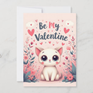 Ilustración de gato lindo sé mi San Valentín