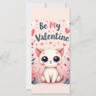 Ilustración de gato lindo sé mi San Valentín
